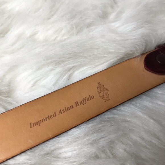 Stanley Korshak Asian Buffalo Leather Belt SZ 36 - Picture 4 of 8